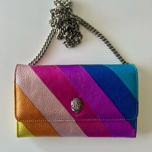 Kurt Geiger Kensington Rainbow Metallic Wallet on Chain Crossbody